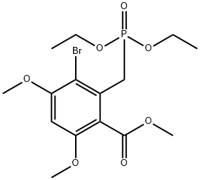 3-溴-2-(二乙氧基磷酰基甲基)-4,6-二甲氧基苯甲酸甲酯, 1445868-17-6, 结构式