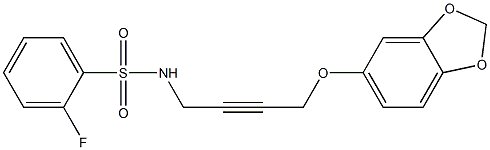 N-[4-(1,3-benzodioxol-5-yloxy)but-2-ynyl]-2-fluorobenzenesulfonamide Structure