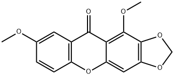 1,7-二甲氧基-2,3-亚甲二氧基呫吨酮, 145523-71-3, 结构式