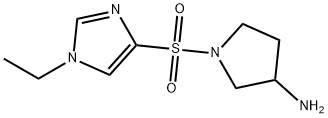 1-(1-Ethyl-1H-imidazole-4-sulfonyl)-pyrrolidin-3-ylamine Structure