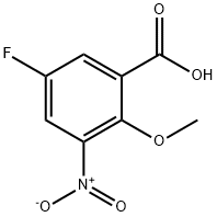 5-Fluoro-2-methoxy-3-nitro-benzoic acid Struktur
