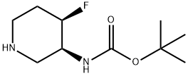 ((3S,4R)-4-氟哌啶-3-基)氨基甲酸叔丁酯, 1523530-35-9, 结构式