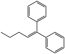Benzene, 1,1'-(1-pentenylidene)bis- Structure
