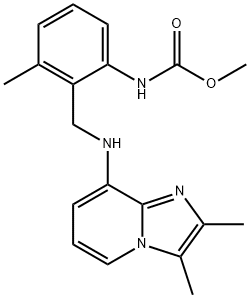 Carbamic acid,N-[2-[[(2,3-dimethylimidazo[1,2-a]pyridin-8-yl)amino]methyl]-3-methylphenyl]-,methyl ester Structure