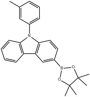 9-(3-Methylphenyl)-3-(4,4,5,5-tetramethyl-1,3,2-dioxaborolan-2-yl)-9H-carbazole Struktur
