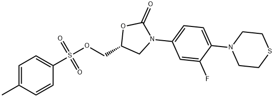 (R)-(3-(3-fluoro-4-thiomorpholinophenyl)-2-oxooxazolidin-5-yl)methyl 4-methylbenzenesulfonate Struktur