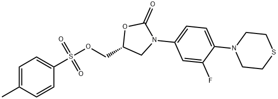 (R)-(3-(3-fluoro-4-thiomorpholinophenyl)-2-oxooxazolidin-5-yl)methyl 4-methylbenzenesulfonate Structure