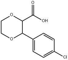 3-(4-chlorophenyl)-1,4-dioxane-2-carboxylic acid Struktur