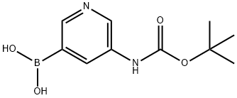 (5-((叔丁氧基羰基)氨基)吡啶-3-基)硼酸, 1708122-98-8, 结构式