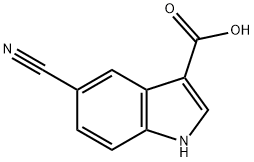 5-氰基-1H-吲哚-3-羧酸, 174500-89-1, 结构式