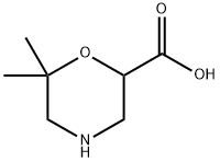 6,6-二甲基吗啉-2-羧酸 结构式