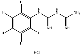 1-(4-クロロフェニル)ビグアニド-D4塩酸塩 化学構造式
