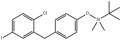 [4-(5-碘-2-氯苄基)苯氧基]叔丁基二甲基硅烷 结构式