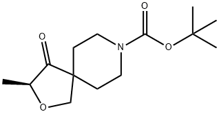 (S)-tert-butyl 3-methyl-4-oxo-2-oxa-8-azaspiro[4.5]decane-8-carboxylate 化学構造式