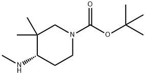 (S)-TERT-BUTYL 3,3-DIMETHYL-4-(METHYLAMINO)PIPERIDINE-1-CARBOXYLATE Structure