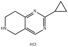 2-cyclopropyl-5,6,7,8-tetrahydropyrido[4,3-d]pyrimidine:hydrochloride 结构式