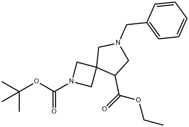 6-ベンジル-2,6-ジアザスピロ[3.4]オクタン-2,8-ジカルボン酸2-tert-ブチル8-メチル 化学構造式