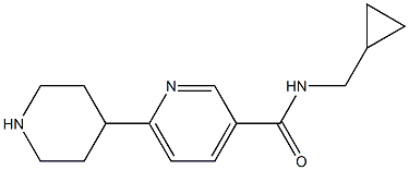 N-(cyclopropylmethyl)-6-piperidin-4-ylpyridine-3-carboxamide 结构式