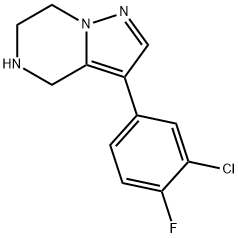Pyrazolo[1,5-a]pyrazine, 3-(3-chloro-4-fluorophenyl)-4,5,6,7-tetrahydro- 结构式