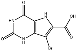 7-溴-2,4-二氧代-2,3,4,5-四氢-1H-吡咯并[3,2-D]嘧啶-6-甲酸,20419-73-2,结构式