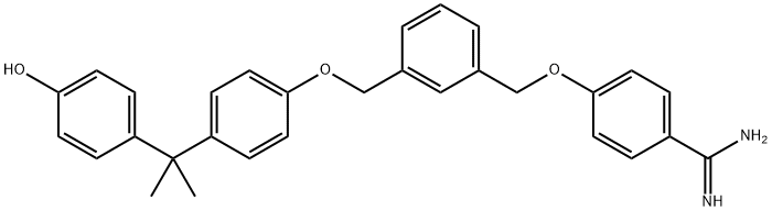 4-[[3-[[4-(α,α-ジメチル-4-ヒドロキシベンジル)フェノキシ]メチル]ベンジル]オキシ]ベンズアミジン 化学構造式