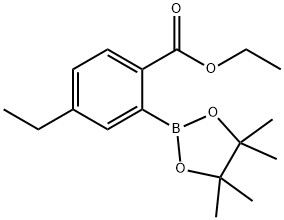 2-Ethoxycarbonyl-5-ethylphenylboronic acid pinacol ester Struktur