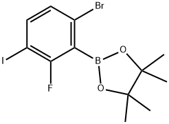 6-Bromo-2-fluoro-3-iodophenylboronic acid pinacol ester Struktur