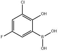 (3-chloro-5-fluoro-2-hydroxyphenyl)boronic acid Struktur