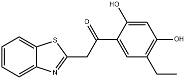 2-(benzo[d]thiazol-2-yl)-1-(5-ethyl-2,4-dihydroxyphenyl)ethan-1-one Structure