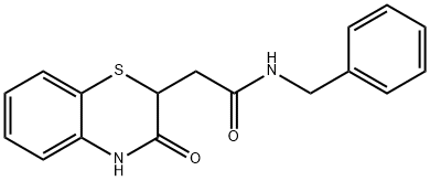 N-benzyl-2-(3-oxo-3,4-dihydro-2H-benzo[b][1,4]thiazin-2-yl)acetamide Struktur