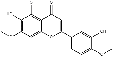 4H-1-Benzopyran-4-one,5,6-dihydroxy-2-(3-hydroxy-4-methoxyphenyl)-7-methoxy- Structure