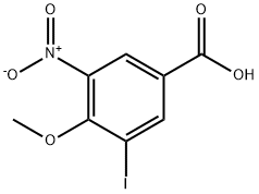 3-Iodo-4-methoxy-5-nitro-benzoic acid Struktur