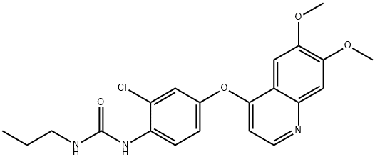 1-(4-(6,7-dimethoxyquinolin-4-yloxy)-2-chlorophenyl)-3-propylurea,286369-64-0,结构式