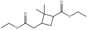 Cyclobutaneacetic acid,3-(ethoxycarbonyl)-2,2-dimethyl-, ethyl ester 化学構造式