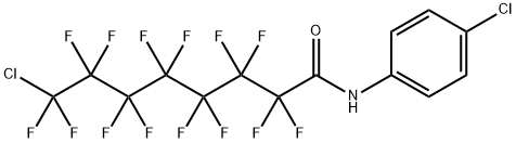 8-chloro-N-(4-chlorophenyl)-2,2,3,3,4,4,5,5,6,6,7,7,8,8-tetradecafluorooctanamide Struktur