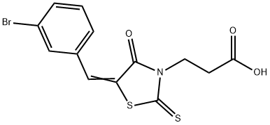 (Z)-3-(5-(3-bromobenzylidene)-4-oxo-2-thioxothiazolidin-3-yl)propanoic acid Structure