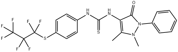 (Z)-N-(1,5-dimethyl-3-oxo-2-phenyl-2,3-dihydro-1H-pyrazol-4-yl)-N-(4-((perfluoropropyl)thio)phenyl)carbamimidothioic acid,304475-00-1,结构式