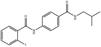 2-iodo-N-{4-[(2-methylpropyl)carbamoyl]phenyl}benzamide Struktur