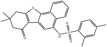 N-(9,9-dimethyl-7-oxo-7,8,9,10-tetrahydronaphtho[1,2-b]benzofuran-5-yl)-2,4-dimethylbenzenesulfonamide Struktur