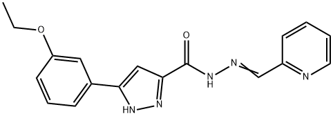 (E)-3-(3-ethoxyphenyl)-N-(pyridin-2-ylmethylene)-1H-pyrazole-5-carbohydrazide Struktur
