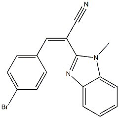 (E)-3-(4-bromophenyl)-2-(1-methyl-1H-benzo[d]imidazol-2-yl)acrylonitrile Struktur