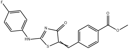 methyl (Z)-4-((2-((4-fluorophenyl)amino)-4-oxothiazol-5(4H)-ylidene)methyl)benzoate Structure