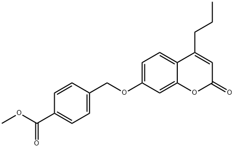 methyl 4-(((2-oxo-4-propyl-2H-chromen-7-yl)oxy)methyl)benzoate Struktur