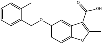 2-methyl-5-((2-methylbenzyl)oxy)benzofuran-3-carboxylic acid,307552-52-9,结构式