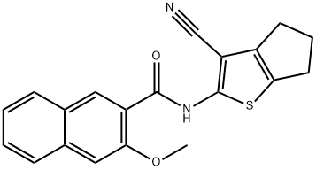 N-(3-cyano-5,6-dihydro-4H-cyclopenta[b]thiophen-2-yl)-3-methoxy-2-naphthamide Structure