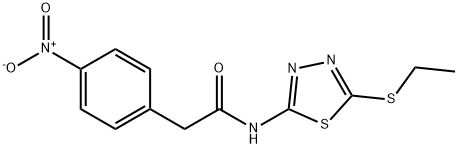 N-(5-(ethylthio)-1,3,4-thiadiazol-2-yl)-2-(4-nitrophenyl)acetamide 结构式