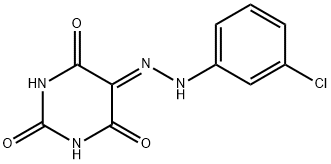 5-[(3-chlorophenyl)hydrazono]-2,4,6(1H,3H,5H)-pyrimidinetrione Struktur
