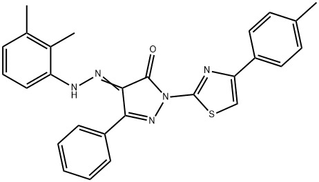 4-[(2,3-dimethylphenyl)hydrazono]-2-[4-(4-methylphenyl)-1,3-thiazol-2-yl]-5-phenyl-2,4-dihydro-3H-pyrazol-3-one,314760-69-5,结构式