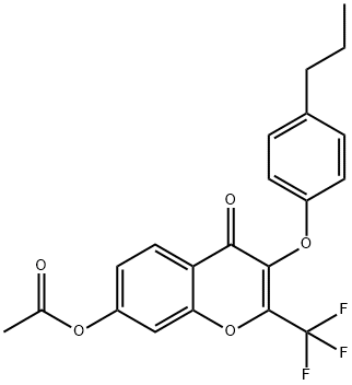 4-oxo-3-(4-propylphenoxy)-2-(trifluoromethyl)-4H-chromen-7-yl acetate Structure