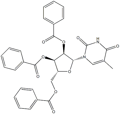 Uridine, 5-methyl-, 2',3',5'-tribenzoate Struktur